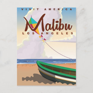 Malibu Kalifornien Vintage-Reiseposter Postkarte