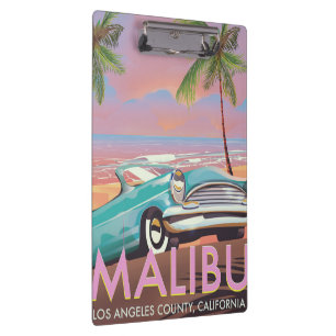 Malibu, Los Angeles, Kalifornien Reiseplakat Klemmbrett