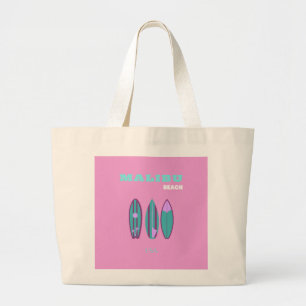 Malibu, Malibu Beach, Kalifornien, Preppy, Pink Jumbo Stoffbeutel