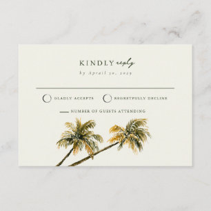 Malibu Palm Sunset Coast Beach Hochzeit RSVP Karte