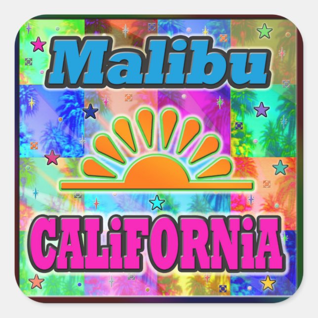Malibu Sun & Palms Aufkleber (Vorderseite)