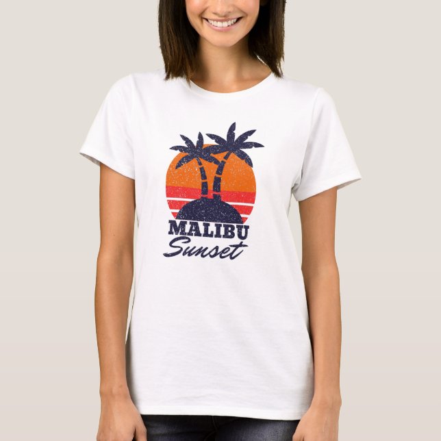 Malibu Sunset Retro Vintages T Shirt (Vorderseite)