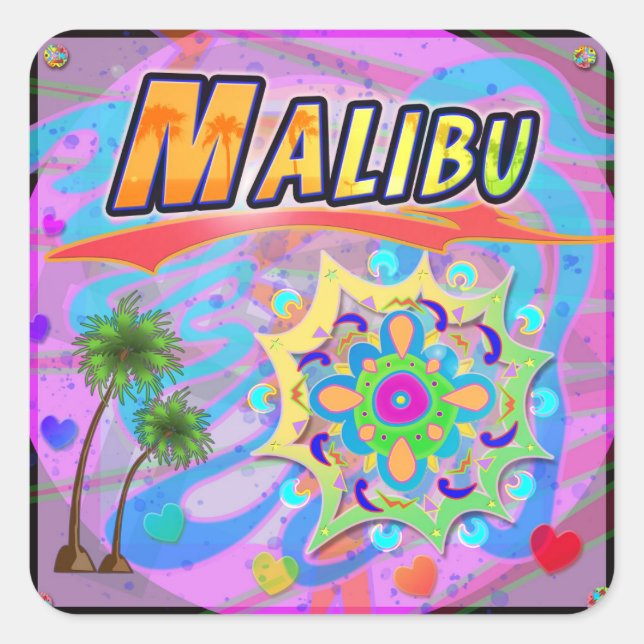 Malibu True Progress-Aufkleber Quadratischer Aufkleber (Vorderseite)