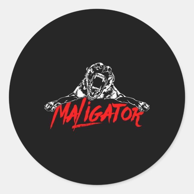 Maligator Belgisch Malinois Hund Runder Aufkleber (Vorderseite)
