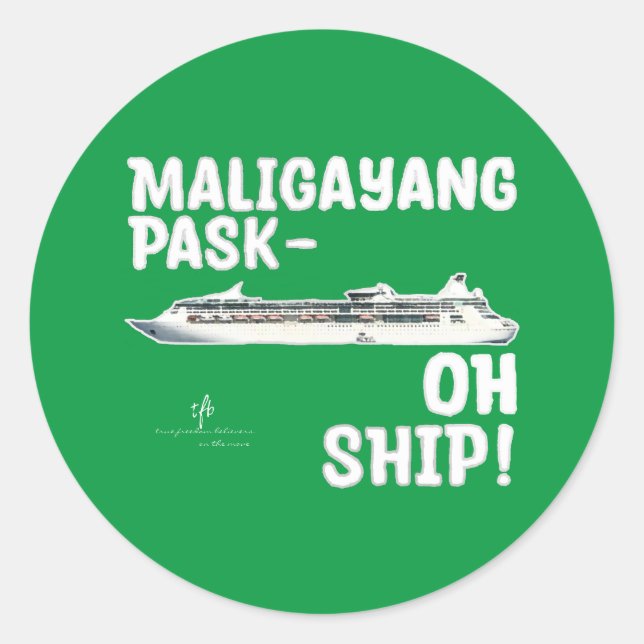 Maligayang Pask-OH SHIP! G/Sil. Weihnachtsfahrt Runder Aufkleber (Vorderseite)