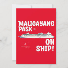 Maligayang Pask-OH SHIP! Rot/Silver Christmas Holi Feiertagskarte