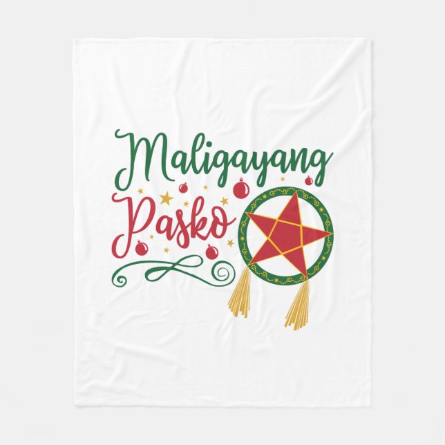 Maligayang Pasko Filipino Weihnachten Philippinen Fleecedecke (Vorderseite)