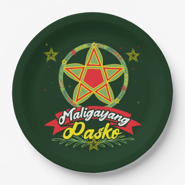 Maligayang Pasko Filipino Weihnachten Philippinen Pappteller (Vorderseite)