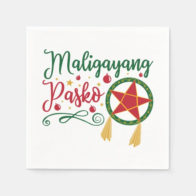 Maligayang Pasko Filipino Weihnachten Philippinen Serviette (Vorderseite)
