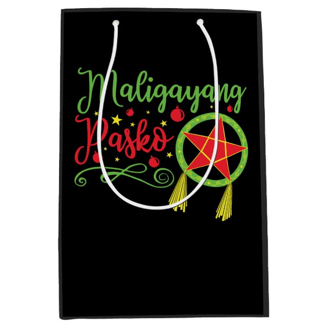 Maligayang Pasko Weihnachten Philippinen Mittlere Geschenktüte (Vorderseite)