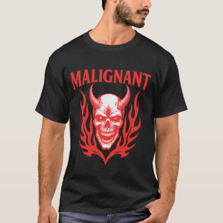 Malignant Demon Skull - Fiery Horror Graphic T-Shi T-Shirt