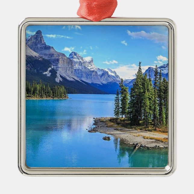 Maligne Lake, Alberta, Kanada Ornament Aus Metall (Vorne)