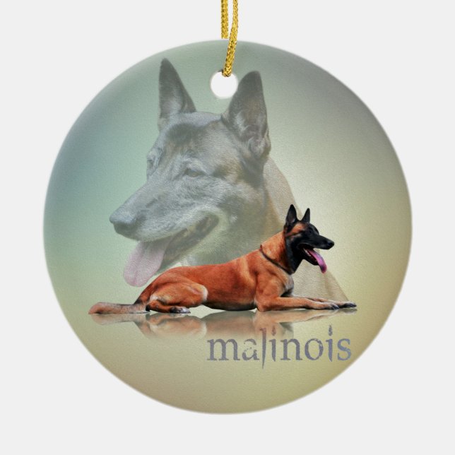 Malinois - belgischer Schäfer - Mechelaar - Keramik Ornament (Vorne)