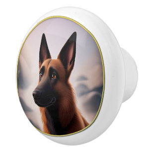 Malinois Dog Keramikknauf