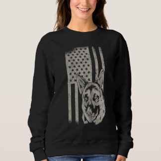 Malinois Dog Usa Flag Sweatshirt