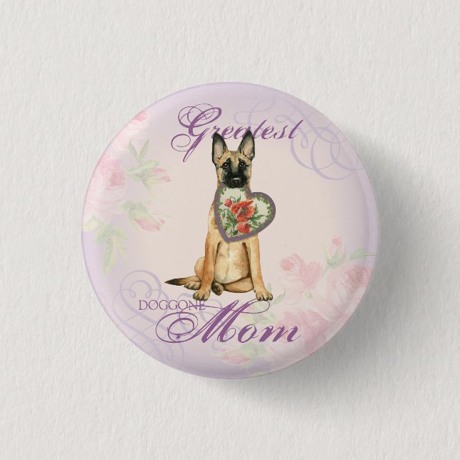 Malinois Heart Mama Button (Vorderseite)