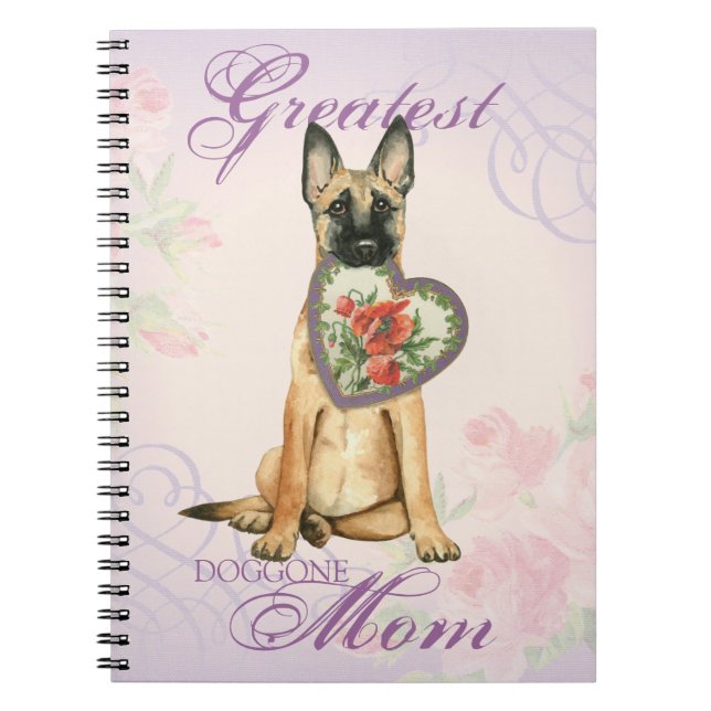 Malinois Heart Mama Notebook Notizblock (Vorderseite)