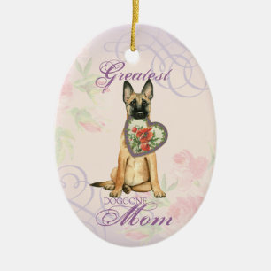 Malinois Heart Maman Ornement céramique