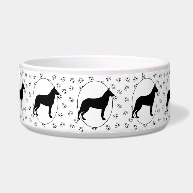 Malinois Hearts und Pawprints Napf (Vorderseite)