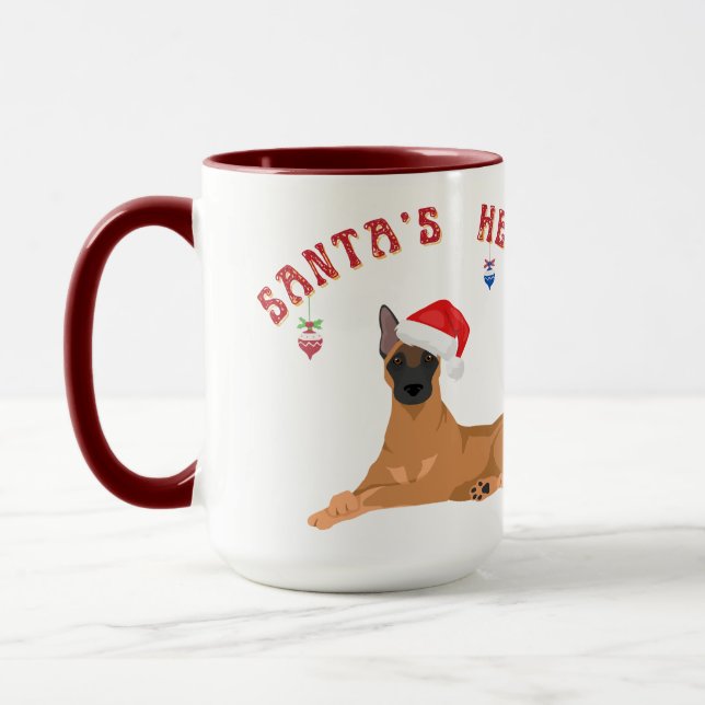 Malinois Santa's Helfer Tasse (Links)