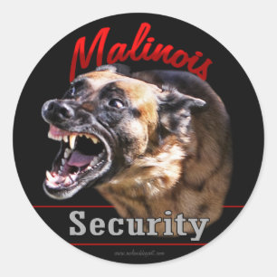 Malinois Security Runder Aufkleber