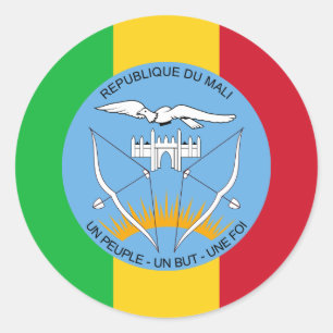 Malische Flagge und Wappen, Flagge Malis Runder Aufkleber