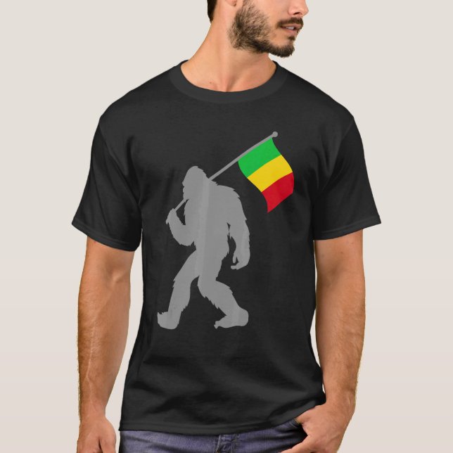 Malische Flagge unter malischer Flagge T-Shirt (Vorderseite)