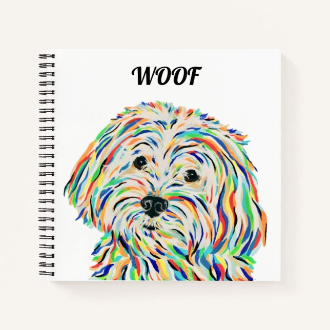 Malitpoo Dog Square Notebook Notizbuch (Vorderseite)