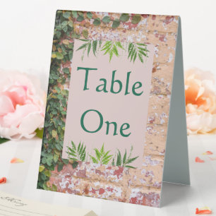 Malkstein Grüne Ivy Hochzeit Tischnummern Tischaufsteller