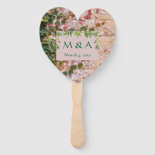 Malkziegel Green Ivy Wedding Heart Hand Fan Fächer