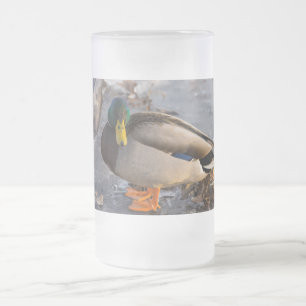 Mallard auf Eis Mattglas Bierglas