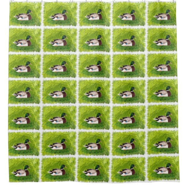 Mallard Canard Peinture Peinture Douche Rideaux (Devant)