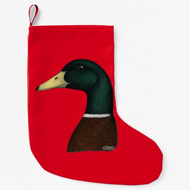 Mallard Drake Head Kleiner Weihnachtsstrumpf (Vorderseite)