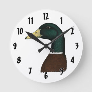 Mallard Drake Head Runde Wanduhr