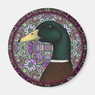 Mallard Drake Mosaic Circle Magnet