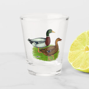 Mallard Drake und Duck Schnapsglas