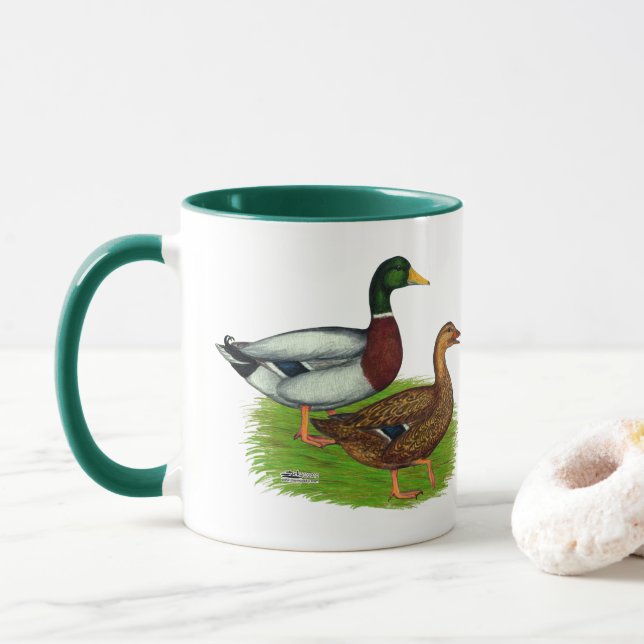 Mallard Drake und Duck Tasse (Mit Donut)