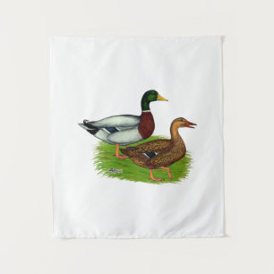 Mallard Drake und Duck Wandteppich