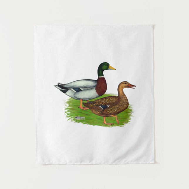 Mallard Drake und Duck Wandteppich (Vorderseite)