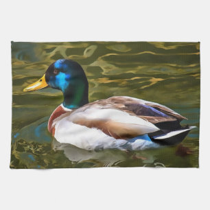 Mallard Duck Artistic Portrait Geschirrtuch