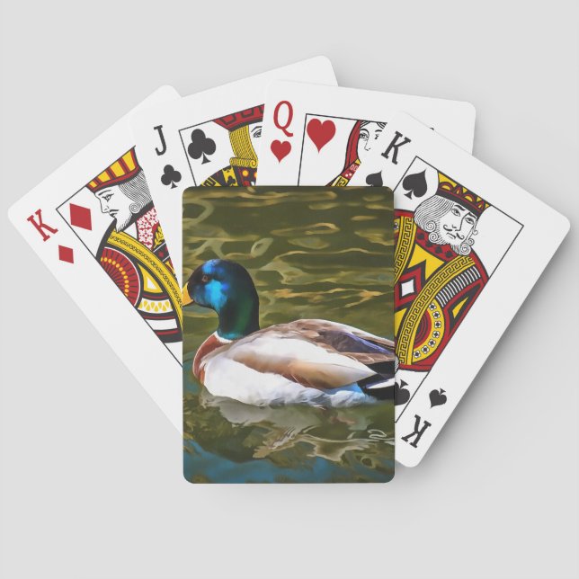 Mallard Duck Artistic Portrait Spielkarten (Rückseite)
