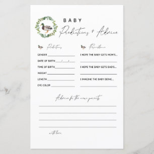 Mallard Duck Baby Predictions and Advice Card