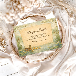 Mallard Duck Baby Shower Diapper Raffle Begleitkarte