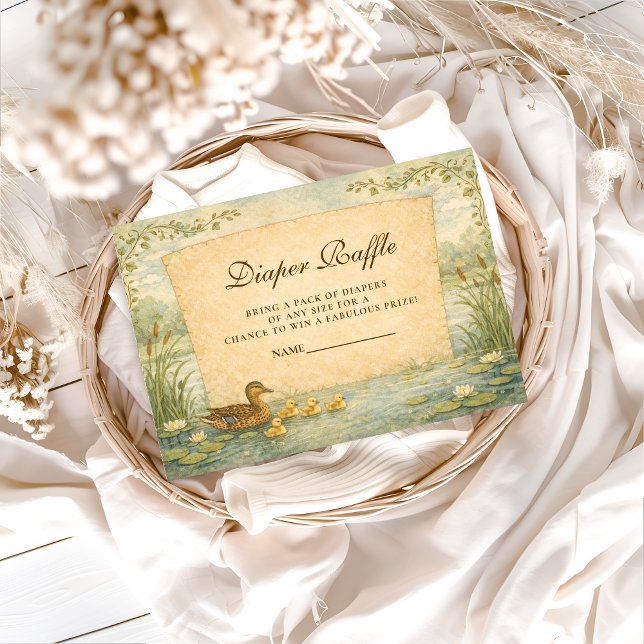 Mallard Duck Baby Shower Diapper Raffle Begleitkarte (Von Creator hochgeladen)