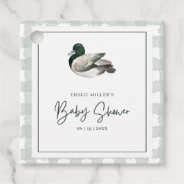 Mallard Duck Baby Shower Gender Neutral Green Geschenkanhänger