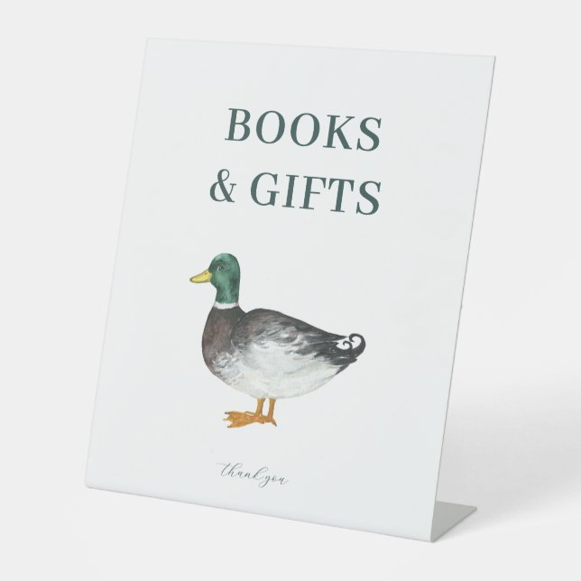 Mallard Duck Books and Gifts Baby Shooting Sign Sockelschild (Vorderseite)