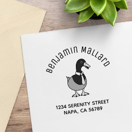 Mallard Duck Collar Necktie Arch Address Gummistempel