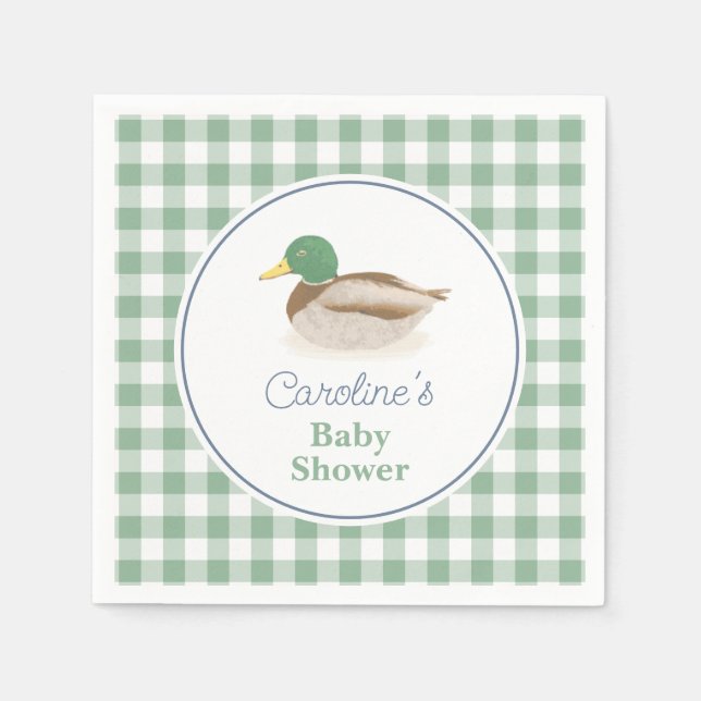 Mallard Duck Country Hunting Baby Show Serviette (Vorderseite)