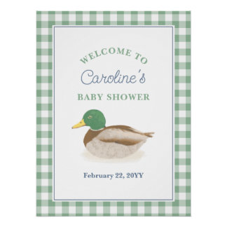 Mallard Duck Duckling Country Jagd Baby Dusche Poster