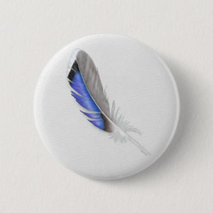 Mallard Duck Feather Watercolor Button